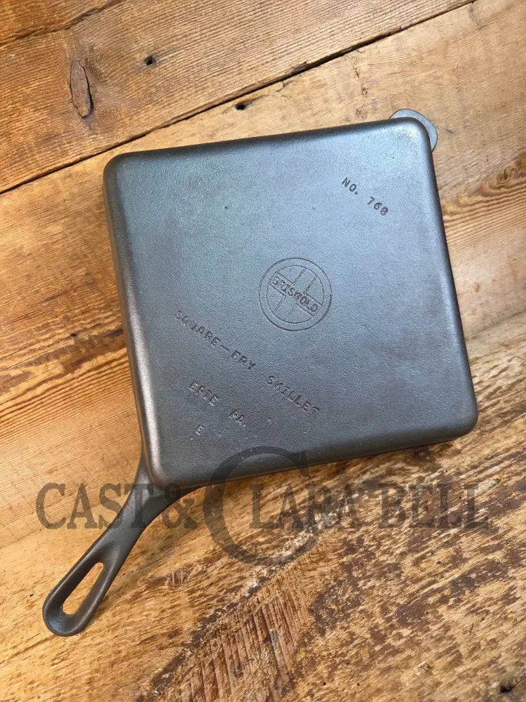 1940’s Griswold No. 768 Square-Fry Skillet with Small Block Logo Erie PA ’E’ - Skillet