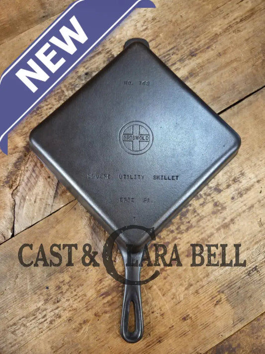 1940’s Griswold No. 768 Square-Fry Skillet with Small Block Logo Erie PA ’E’ Skillet