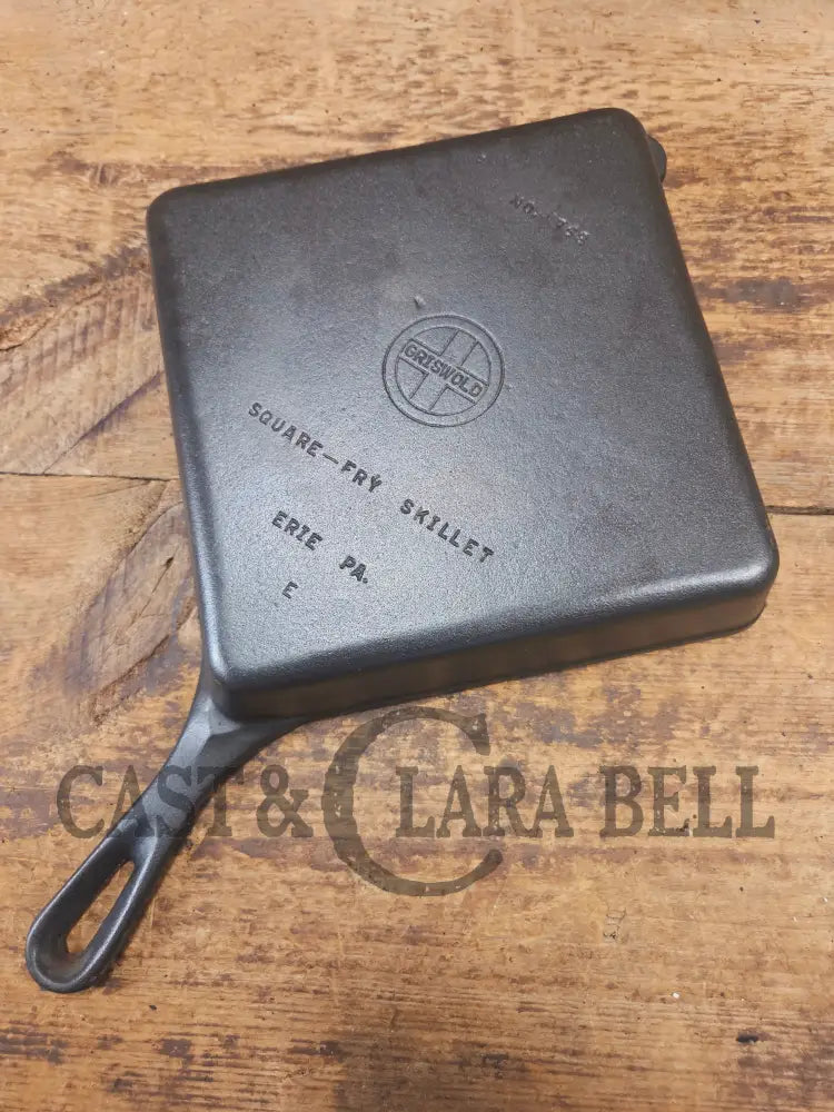 1940’s Griswold No. 768 Square-Fry Skillet with Small Block Logo Erie PA ’E’ - Skillet