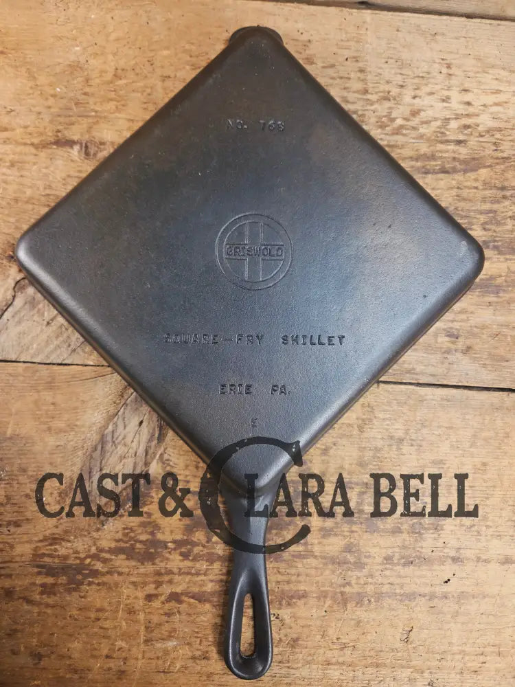 1940’s Griswold No. 768 Square-Fry Skillet with Small Block Logo Erie PA ’E’ Skillet