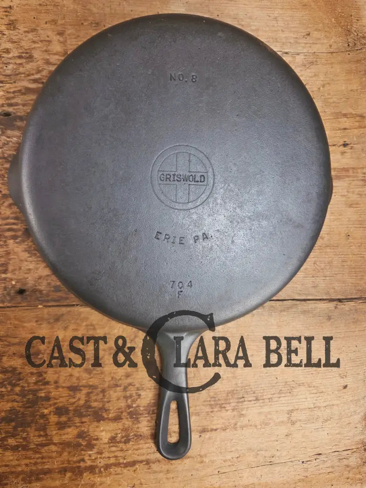 1940’s Griswold No. 8 Cast Iron Skillet with Small Block Logo 704 F Skillet