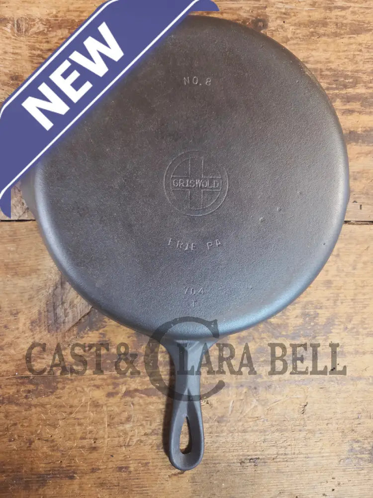1940’s Griswold No. 8 Cast Iron Skillet with Small Block Logo 704 T - Skillet