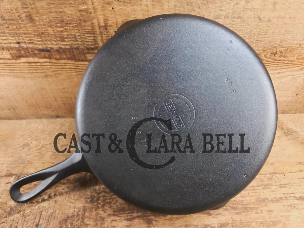 1940’s Griswold No. 8 Cast Iron Skillet with Small Block Logo and Smooth Bottom 704 Skillet
