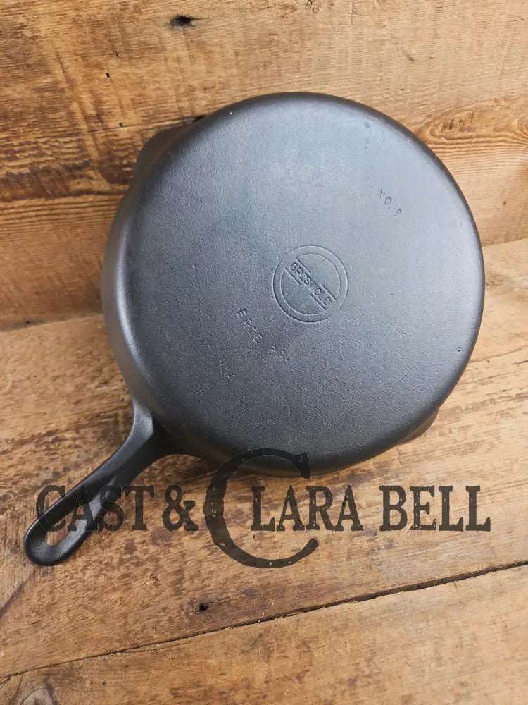1940’s Griswold No. 8 Cast Iron Skillet with Small Block Logo and Smooth Bottom 704 Skillet