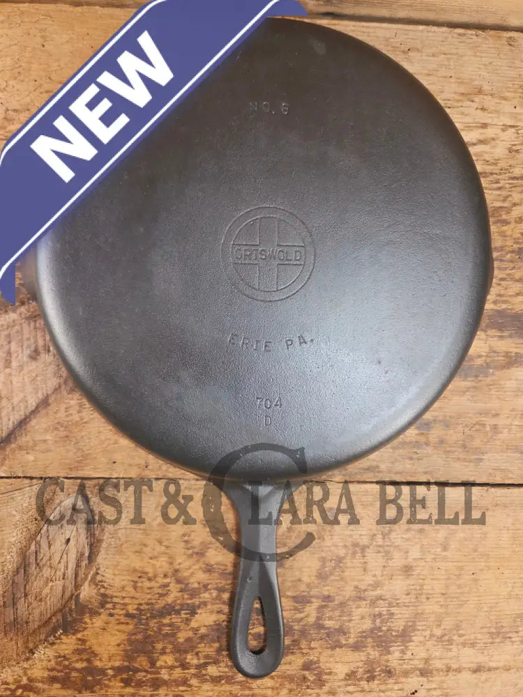 1940’s Griswold No. 8 Cast Iron Skillet with Small Block Logo and Smooth Bottom 704 D. - Skillet