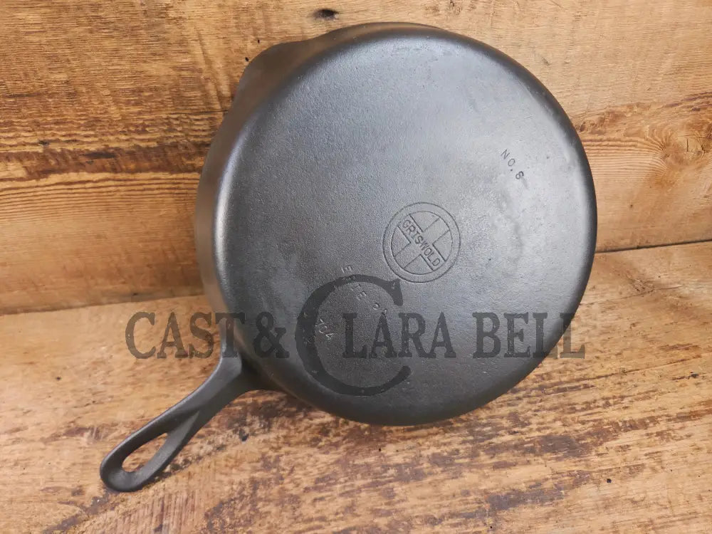 1940’s Griswold No. 8 Cast Iron Skillet with Small Block Logo and Smooth Bottom 704 D. - Skillet