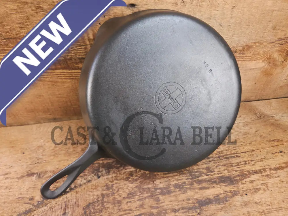 1940’s Griswold No. 8 Cast Iron Skillet with Small Block Logo and Smooth Bottom 704 D. - Skillet
