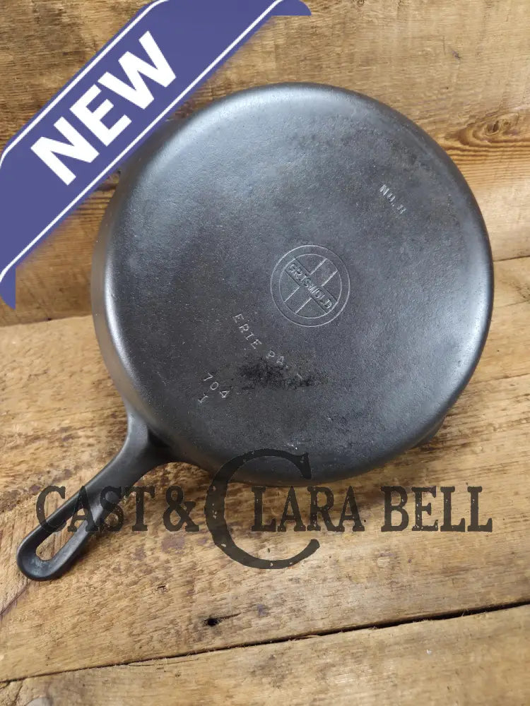 1940’s Griswold No. 8 Cast Iron Skillet with Small Block Logo and Smooth Bottom 704 I Skillet
