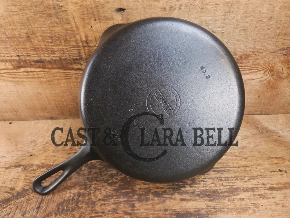 1940’s Griswold No. 8 Cast Iron Skillet with Small Block Logo and Smooth Bottom 704 N Skillet