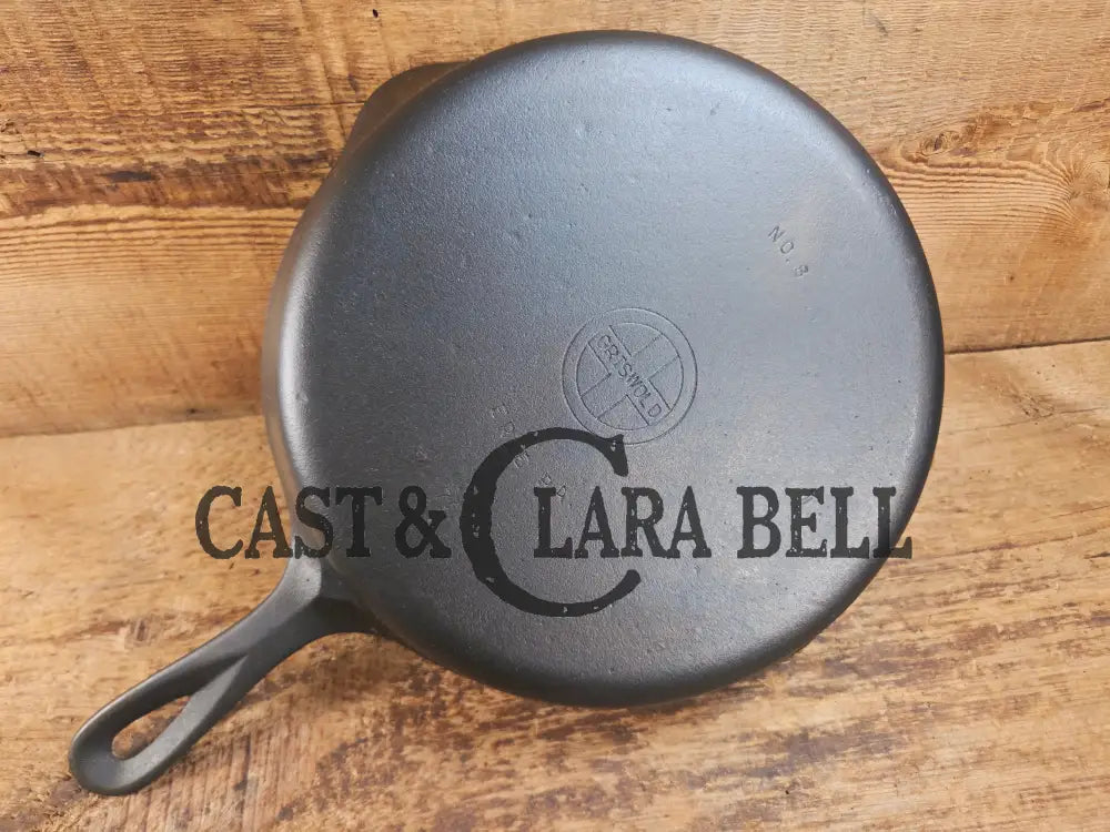 1940’s Griswold No. 8 Cast Iron Skillet with Small Block Logo and Smooth Bottom 704 U Skillet