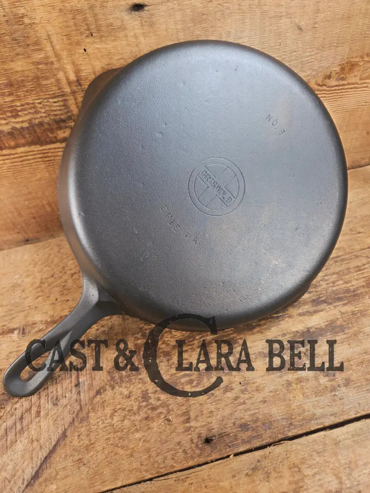1940’s Griswold No. 8 Cast Iron Skillet with Small Block Logo and Smooth Bottom 704 U Skillet
