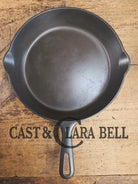1940’s Griswold No. 8 Cast Iron Skillet with Small Block Logo and Smooth Bottom with GROOVE handle! 704 A Skillet