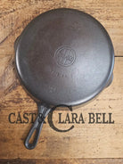 1940’s Griswold No. 8 Cast Iron Skillet with Small Block Logo and Smooth Bottom with GROOVE handle! 704 A Skillet