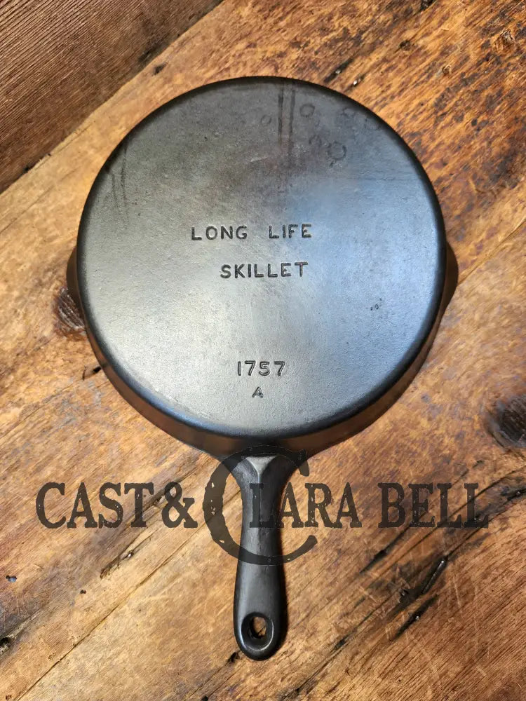 1940’S Hard To Find Wagner’s Long Life #7 Cast Iron Skillet 1757. Great Gift!!