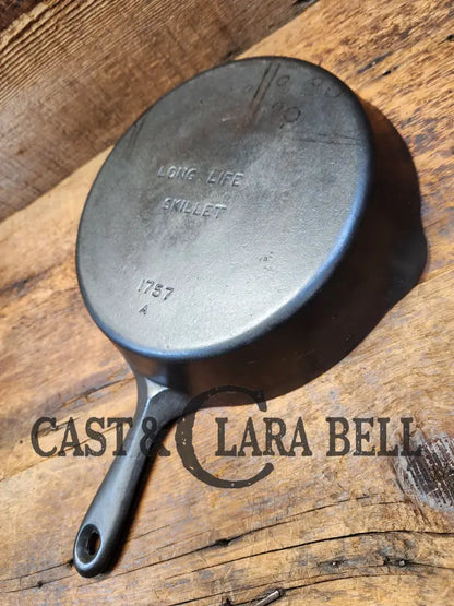 1940’S Hard To Find Wagner’s Long Life #7 Cast Iron Skillet 1757. Great Gift!!