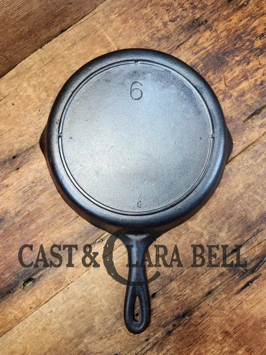 1940’S Lodge #6 Skillet With 3-Notch Heat Ring. Restored And Ready To Use!