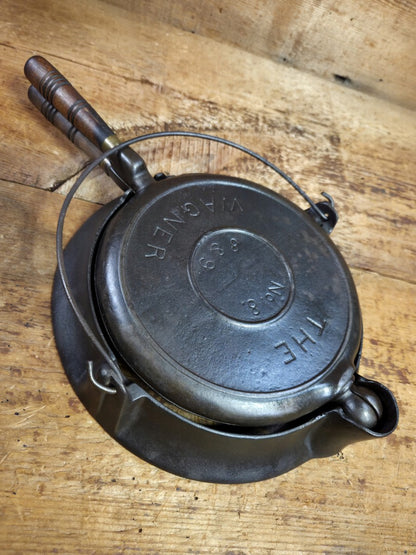 EARLY 1900's Wagner MFG Co, 1892 No. 8 Waffle Iron with Short Base!  Just Gorgeous!