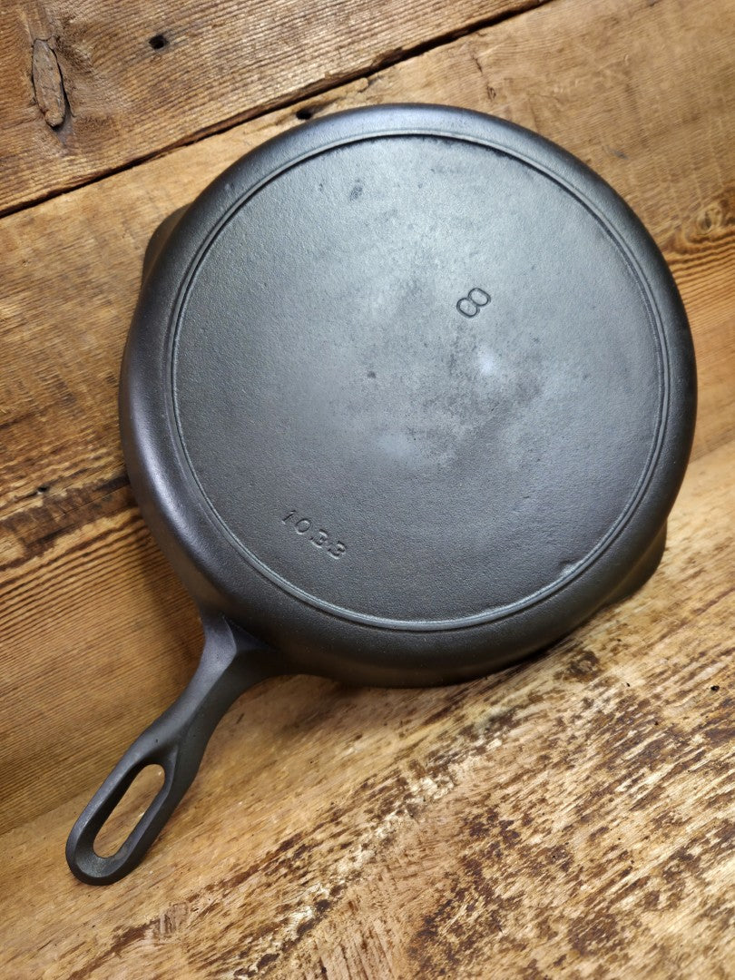 The Classic 8! 1940’s Iron Mountain by Griswold #8 Skillet with Heat Ring 1033. Unique brand from an iconic company