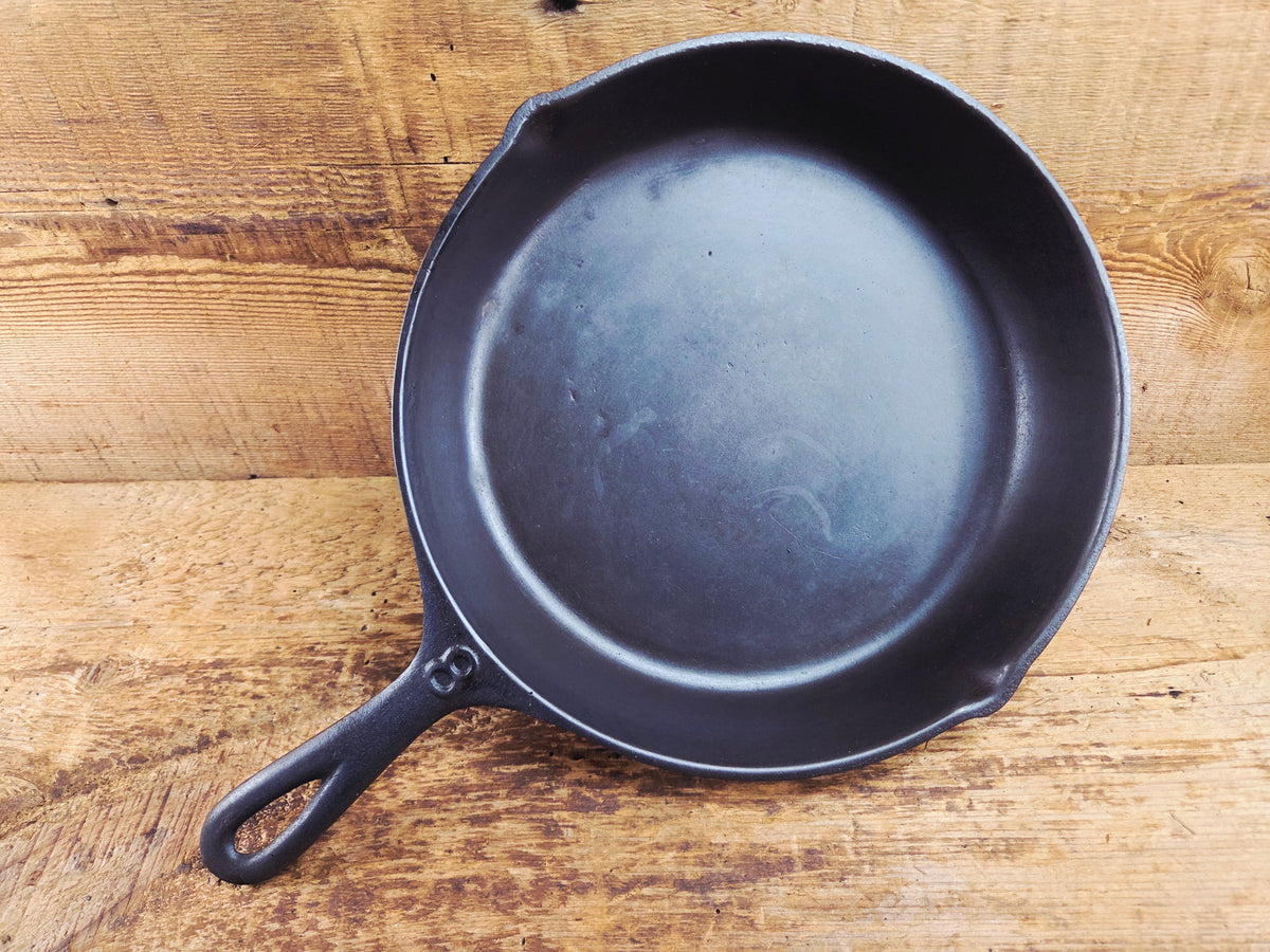 PRICED TO SELL! Great daily user Mystery #8 Skillet with Heat Ring and X Makers Mark. Handles beautifully Skillet