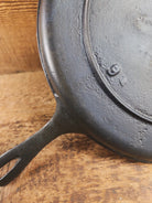 Late 1800’s Antique #9 Round Stove Eye Griddle with Gate mark and Raised 9 straight handle Griddle