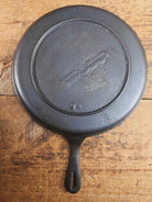 Late 1800’s Antique #9 Round Stove Eye Griddle with Gate mark and Raised 9 straight handle Griddle