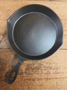 Antique elegant gate-marked unknown #9 skillet. Amazing condition Est 1880’s Era. Flat handle raised #9 Pattern Skillet