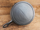 Antique elegant gate-marked unknown #9 skillet. Wonderfully preserved. Est 1880’s Era. Flat handle #7 Pattern Skillet