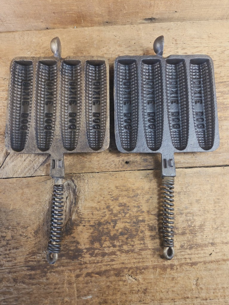 What a COOL novelty! Rare Dixie Mfg and Co. Dixie Dog cornbread waffle iron! Waffle Iron