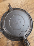 WOW VERY cool and tough to find! Early 1900’s Fanner Mfg Co No. 8 Crescent Cast Iron Waffle Maker with Low Base. Harder