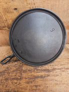 Early 1930’s Era Lodge #9 Round Griddle. Harder to find piece raised X and incised 9. Pancakes and Grilled Cheese!