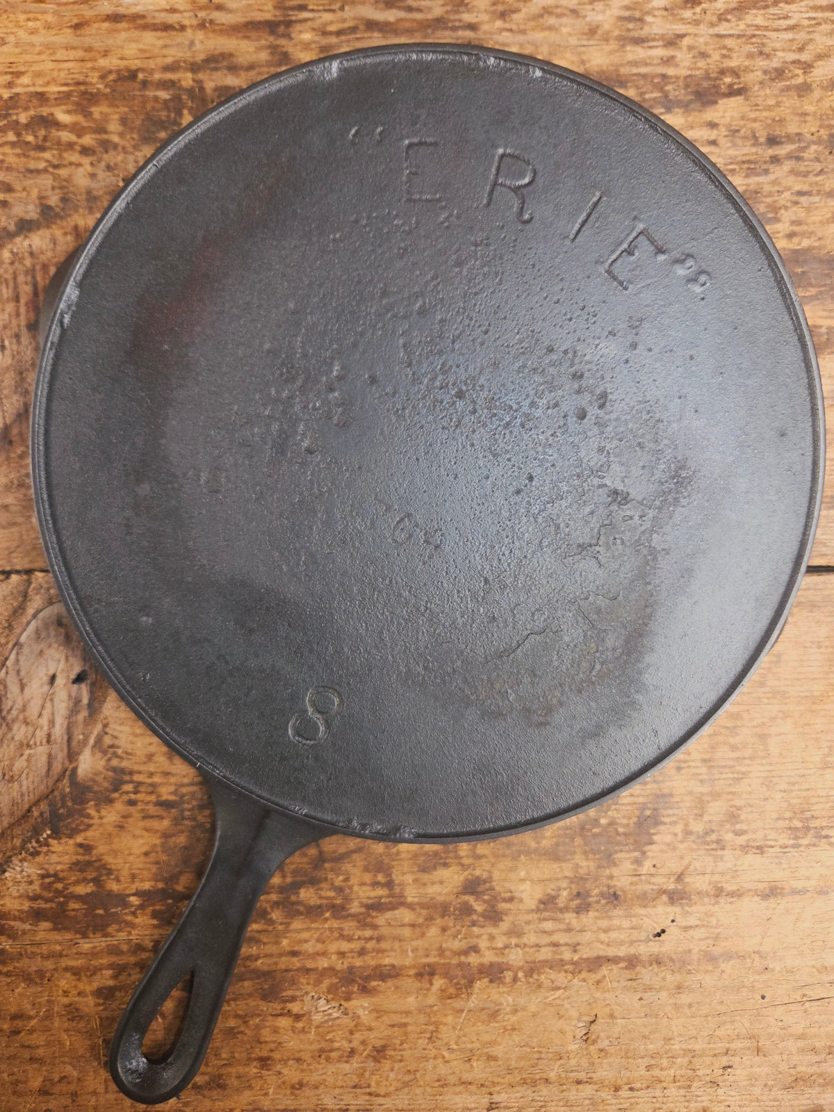 1890’s 3rd Series ERIE #8 Skillet with Heat Ring 704. Amazing piece of culinary history. Wonderfully light to use