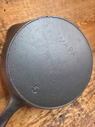 Tougher to find! Gorgeous early 1900’s Wapak #5 Block Logo Cast Iron Skillet with Heat Ring. Fully restored and ready