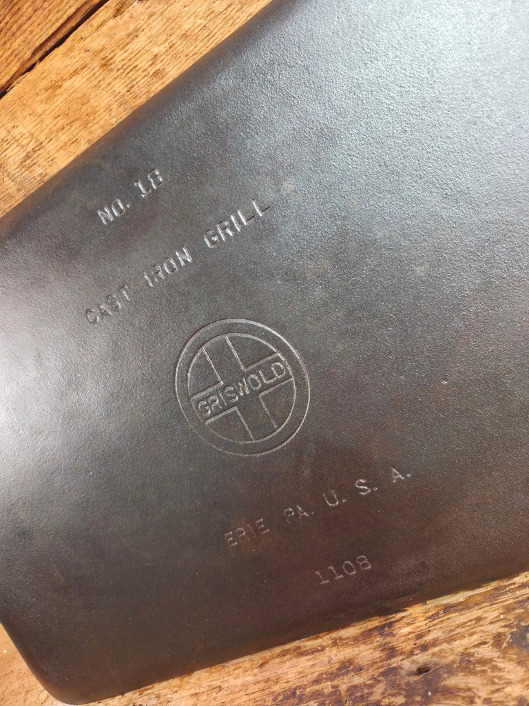 Don’t Miss This if you LOVE Griswold cast iron. Best Seller Griswold ’Cookie Sheet’ Grill Pan. P/n 1108 Griddle