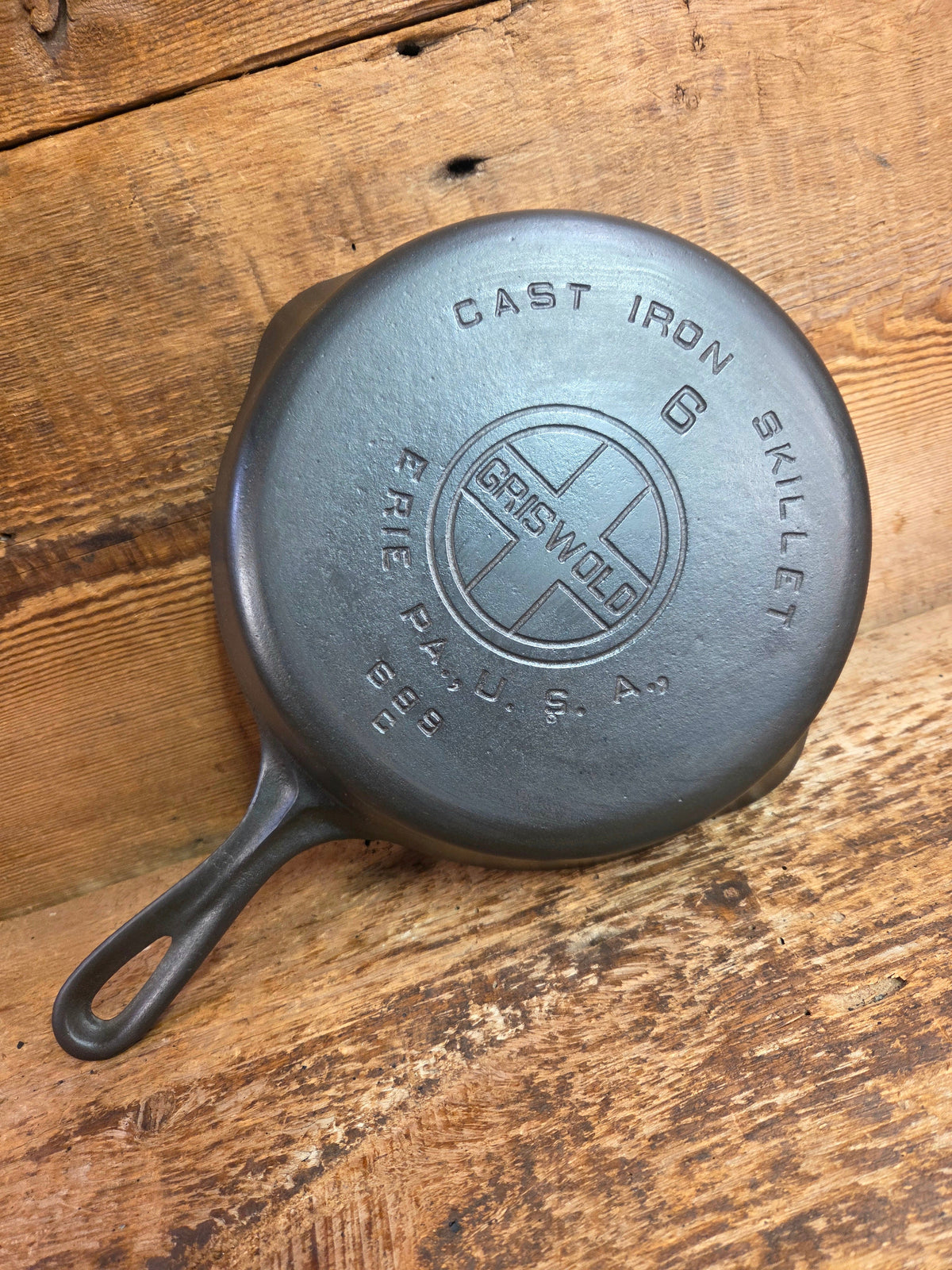 1920’s Griswold #6 Skillet with Large Block Logo and Smooth Bottom 699 C Skillet