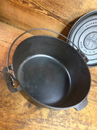 1920’s Griswold #9 Dutch Oven w/ Slant Logo p/n 834 A and p/n 2552 matching block lid Dutch Ovens Trivets & Kettles