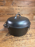 Stunning! 1930’s Favorite Piqua Ware #8 Dutch Oven with matching lid. Smiley Logo. Dutch Ovens Trivets & Kettles