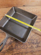 Sleek and elegant mid 1900’s Lodge square cast iron skillet. SQSK and #8 markings. Versatile pan for your arsenal!