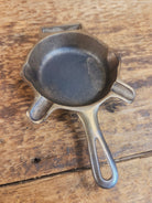 Collectible Griswold 570 Ashtray / Spoon Rest. Small Novelty cast iron skillet (nickel finish) for display or stove!