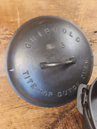 Awesome! 1920’s Griswold #8 Tite-Top Cast Iron Dutch Oven 833 D and high dome matching Griswold Lid 2551 A - Dutch