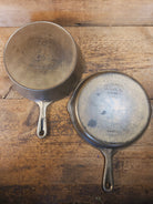 TWO skillets in one! 1920’s Era Wagner Combo Cooker 1401/1401. Nickel Outside Black Iron Inside - Skillet