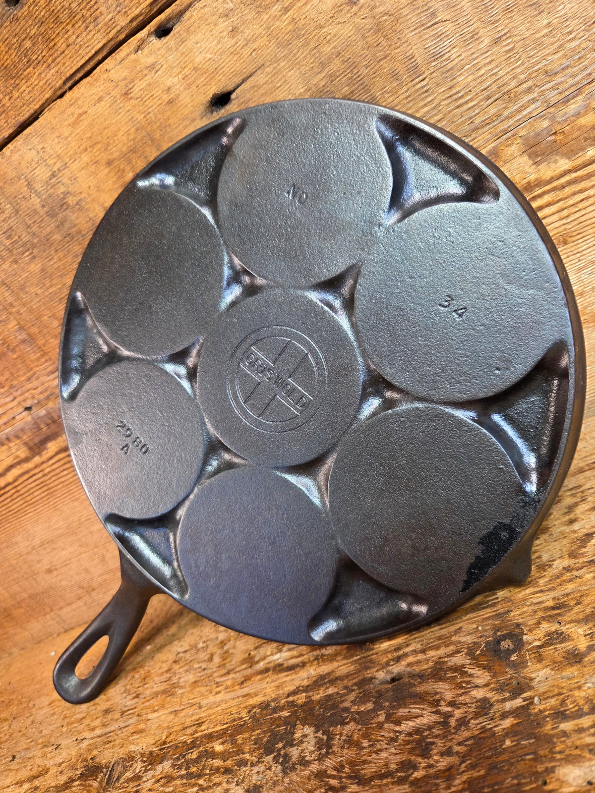 GREAT gift idea! Wagner made Griswold No. 34 Cast Iron Plett Pan with Block Logo 2980 A - Skillet