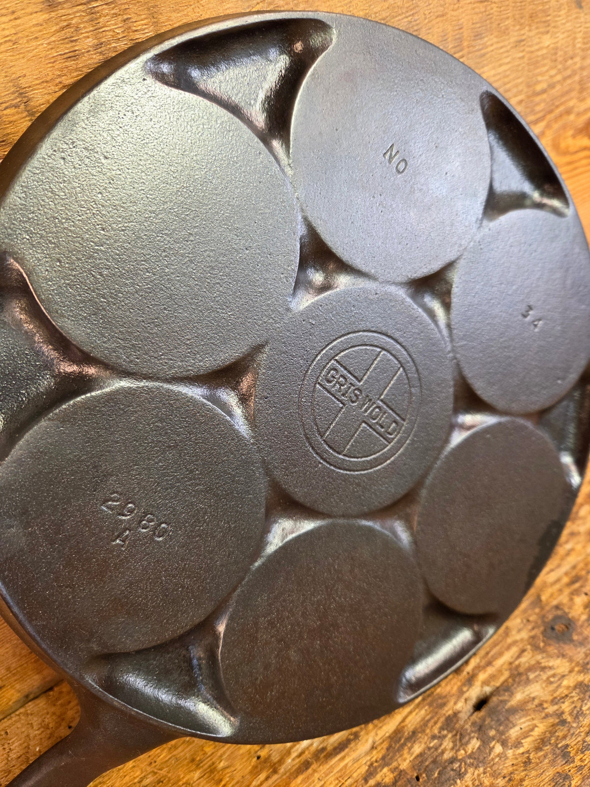 GREAT gift idea! Wagner made Griswold No. 34 Cast Iron Plett Pan with Block Logo 2980 A - Skillet