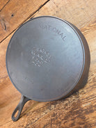 Tough to find! 1924 Wagner made National / Wagner Ware dual logo #8 (1358) Center logo cast iron skillet with Heat Ring