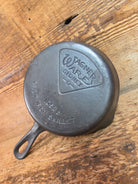 Awesome 1920’s Era Wagner Sidney -O- #3 Skillet with ’Pie’ Logo and Smooth Bottom 1053 D - Skillet