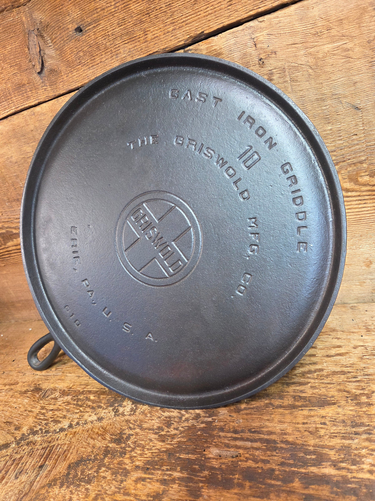 Awesome pizza griddle or for breakfast hot cakes! 1920’’s #10 Griswold Large Block cast iron Griddle 610 - Griddle