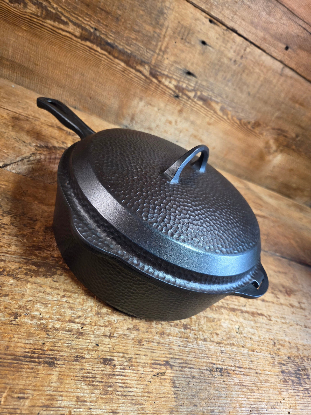 WOW! Hard to find 1930’s Hammered finish Griswold No. 8 DEEP CHICKEN FRYER Cast Iron Skillet 2028 w/ hinged lid 2098