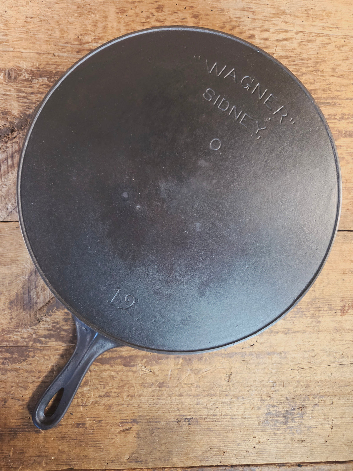 HTF HUGE and Gorgeous! Early 1900’s Wagner ’Arc Straight’ logo #12 Cast Iron Skillet - Skillet