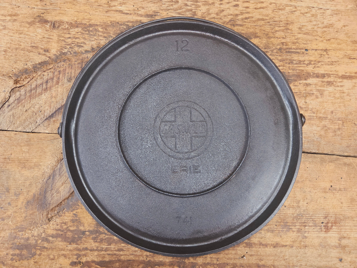 Priced To Sell: 1910’s Era Griswold Slant Logo No. 12 Round Griddle Bailed 741. ERIE. Perfect Pizza Griddle - Griddle
