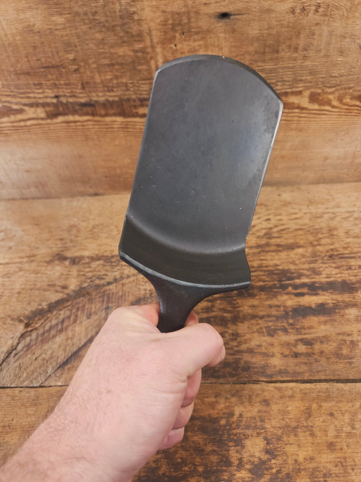 Custom made #5 Lodge Cast Iron Skillet Spatula. Reclaimed from a early to mid 1900’s three notch Lodge skillet. Great