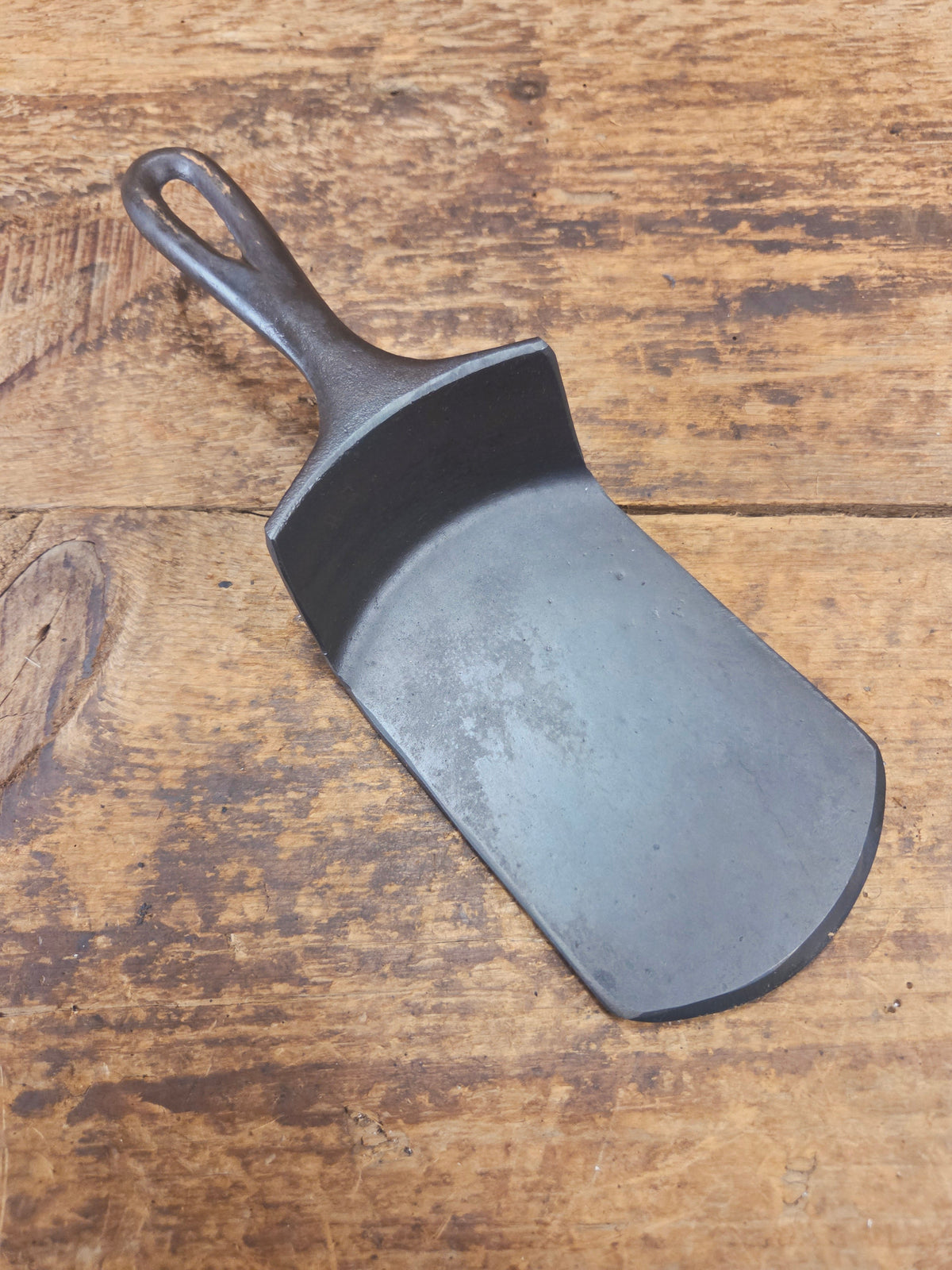 Custom made #5 Lodge Cast Iron Skillet Spatula. Reclaimed from a early to mid 1900’s three notch Lodge skillet. Great